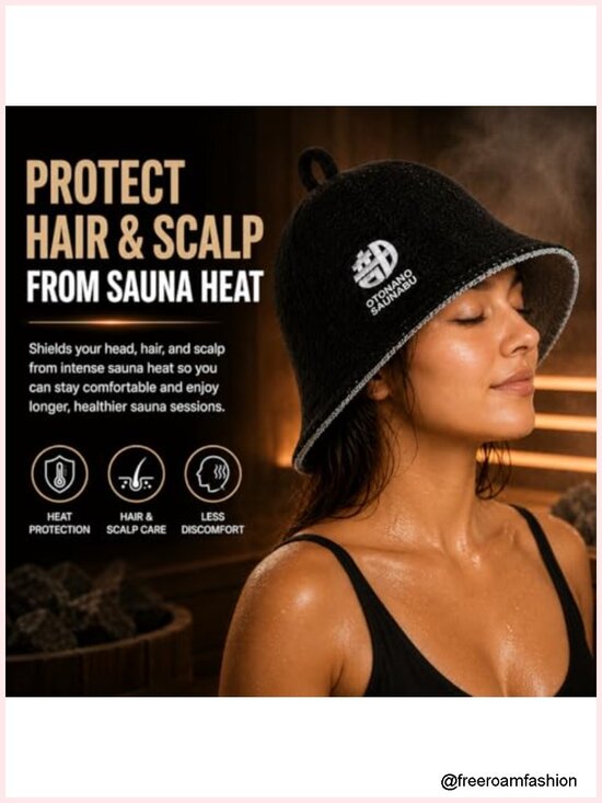 100% Cotton Double-Layer Reversible Sauna Hat for Men & Women main image 6